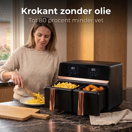 infographic-4: Dual airfryer 9 liter rose gold