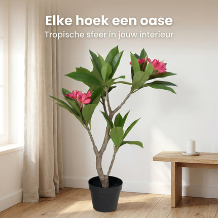 Cheqo® Kunstplant Plumeria Roze 50x90cm - Lifestyle