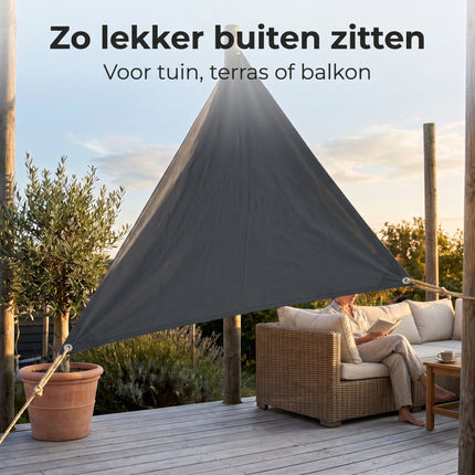 Cheqo Schaduwdoek Driehoek Grijs - Lifestyle