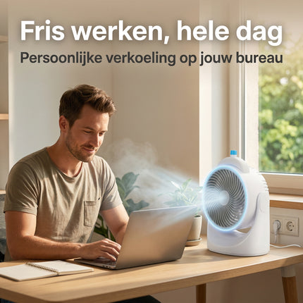 Cheqo® Tafelventilator met Koelelement - Lifestyle
