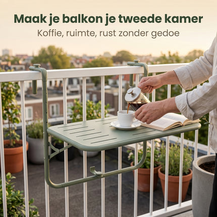Cheqo® Balkontafel Mat Groen - Lifestyle