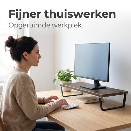 Cheqo® Monitorstandaard Bruin - Lifestyle