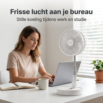 Cheqo Opvouwbare Ventilator Wit 23 cm - Lifestyle
