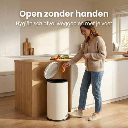 Cheqo® Pedaalemmer Set van 2 - Crème - Lifestyle