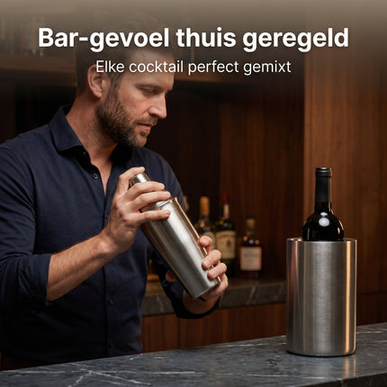 Cheqo® Cocktailshaker Set van 2 - Wijnkoeler en Cocktail Set - Lifestyle