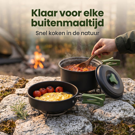 Cheqo® Camping Pannenset Set van 2 - Lifestyle