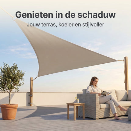 Cheqo Schaduwdoek Driehoek Zand - Lifestyle