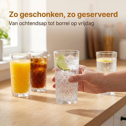 Cheqo Longdrinkglazen Set van 4 - Lifestyle