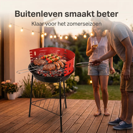 Cheqo® Houtskoolbarbecue op Poten - Lifestyle