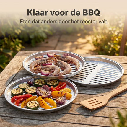 Cheqo® BBQ Grillschalen Set van 3 - Lifestyle
