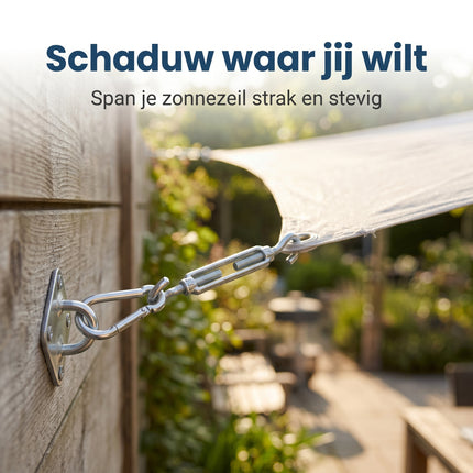 Cheqo Schaduwdoek Bevestigingsset Set van 3 - Lifestyle