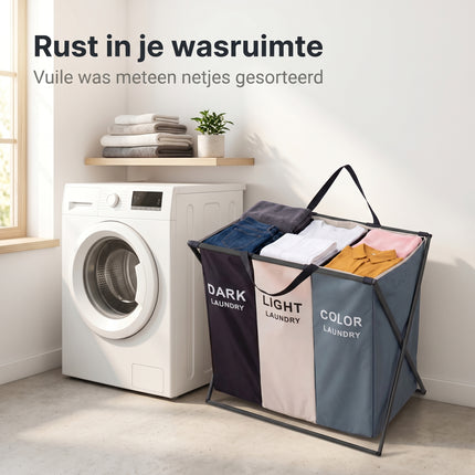 Cheqo Wasmand 3 Vakken Wassorteerder - Lifestyle