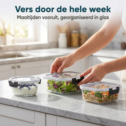 Cheqo Meal Prep Bakjes Set van 12 - Lifestyle
