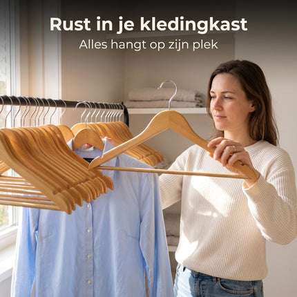 infographic-4: Ceruzo 15 houten kledinghangers naturel
