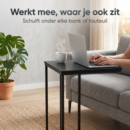 Cheqo® Bijzettafel C-vorm Zwart - Lifestyle