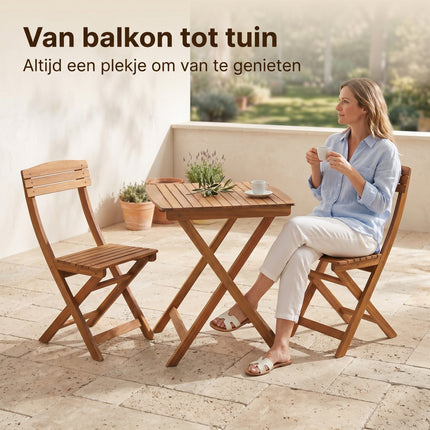 Cheqo® Bistroset 3-delig Inklapbaar - Lifestyle