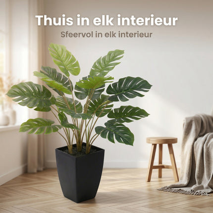 Cheqo® Kunstplant Monstera met Pot - Lifestyle
