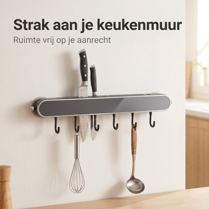 Cheqo® Keukenrek Wandmontage met Haken - Lifestyle