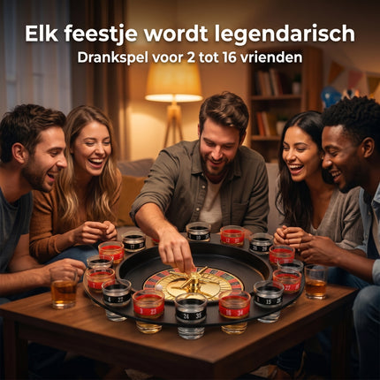 Cheqo® Roulette Drankspel Set van 16 - Lifestyle