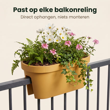 Cheqo® Balkonbak Okergeel - Lifestyle