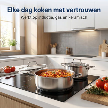 Cheqo® Pannenset Set van 7 - RVS - Lifestyle