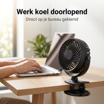 Cheqo® Mini Ventilator met Clip - Lifestyle