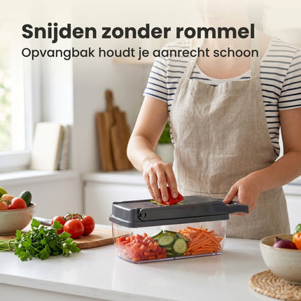 Cheqo® Groentesnijder Multifunctioneel met Opvangbak - Lifestyle