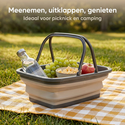 Cheqo® Opvouwbare Boodschappenmand - Inklapbare Mand met Handvat - Lifestyle