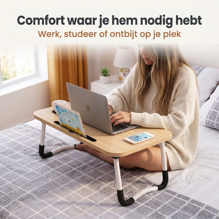 Cheqo® Laptoptafel Opklapbaar 60x40 cm - Lifestyle