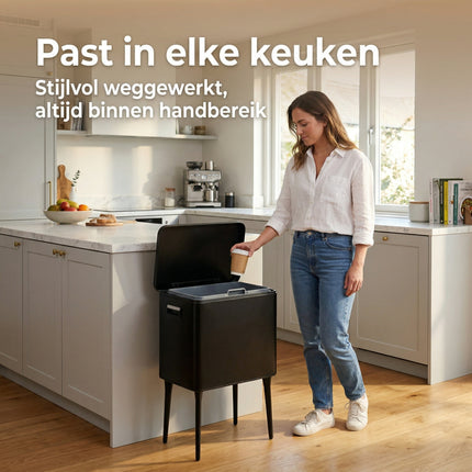 Cheqo® Prullenbak op Pootjes - Afvalbak 35 Liter - Lifestyle