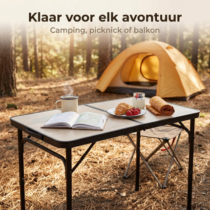 Cheqo® Campingtafel 90x60 cm Hoogte Verstelbaar - Lifestyle