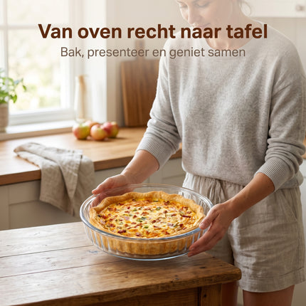 Cheqo Glazen Taartvorm / Quichevorm rond - Lifestyle