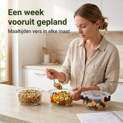 Cheqo Meal Prep Bakjes Set van 3 - Lifestyle