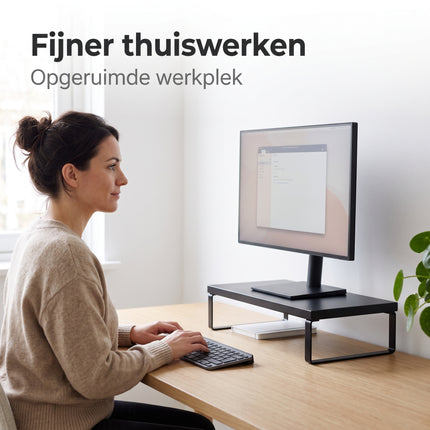 Cheqo® Monitorstandaard Zwart - Lifestyle