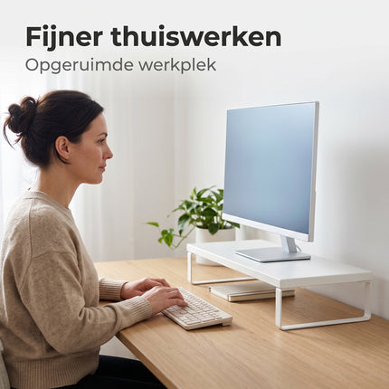 Cheqo® Monitorstandaard Wit - Lifestyle