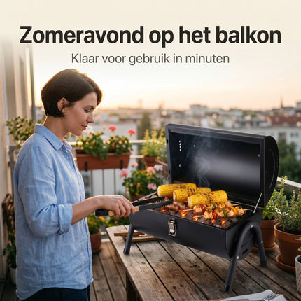 Cheqo® Houtskool BBQ - Tafelbarbecue Mini - Lifestyle