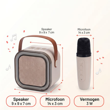 Cheqo® Karaoke Set - Draadloos - Microfoon - Bluetooth - voor Kinderen - Specs