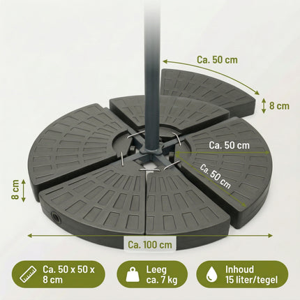 Cheqo® Parasoltegels Set van 4 - Specs