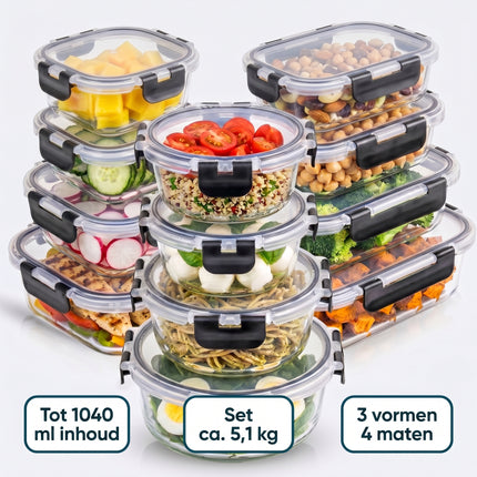 Cheqo Meal Prep Bakjes Set van 12 - Specs
