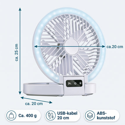 infographic-5: Cheqo tafelventilator oplaadbaar opvouwbaar led