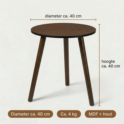 Cheqo Bijzettafel Walnoot - Specs