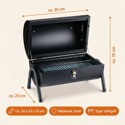 Cheqo® Houtskool BBQ - Tafelbarbecue Mini - Specs