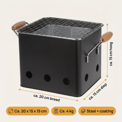 Cheqo BBQ Kubus Mini-Barbecue Tafelbarbecue - Specs