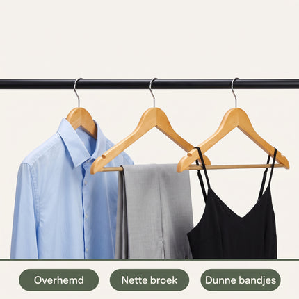 infographic-5: Ceruzo 15 houten kledinghangers naturel