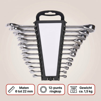 Fx Tools Steekringsleutelset 6-22 Mm 12-Delig Staal - Specs