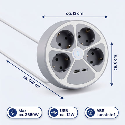 Cheqo® Stekkerdoos 4-Voudig - Specs