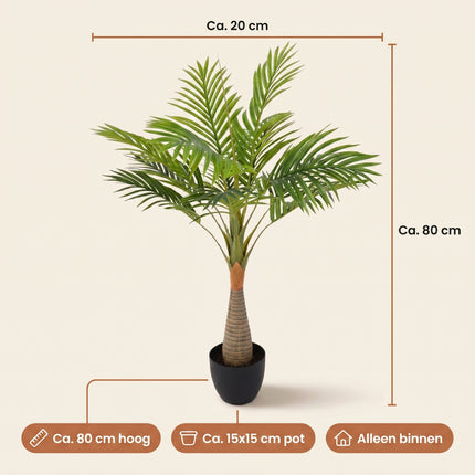 Cheqo® Kunstpalm - Palm Kunstplant - Kleine Kunstpalm voor Binnen - Specs