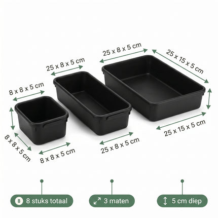Cheqo® Lade Organizer Set van 8 - Specs