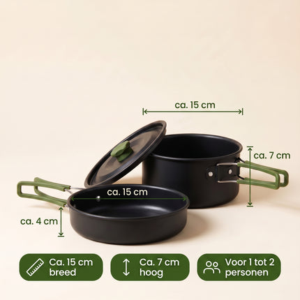 Cheqo® Camping Pannenset Set van 2 - Specs
