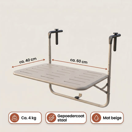 Cheqo® Balkontafel Inklapbaar - Specs